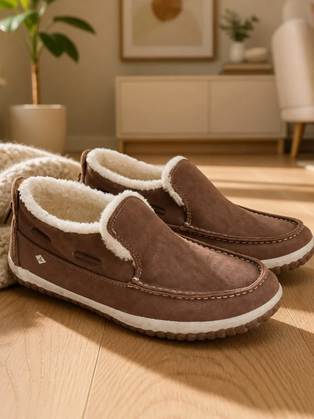 Sperry Brown Plush-Lined Slip-On Moccasin